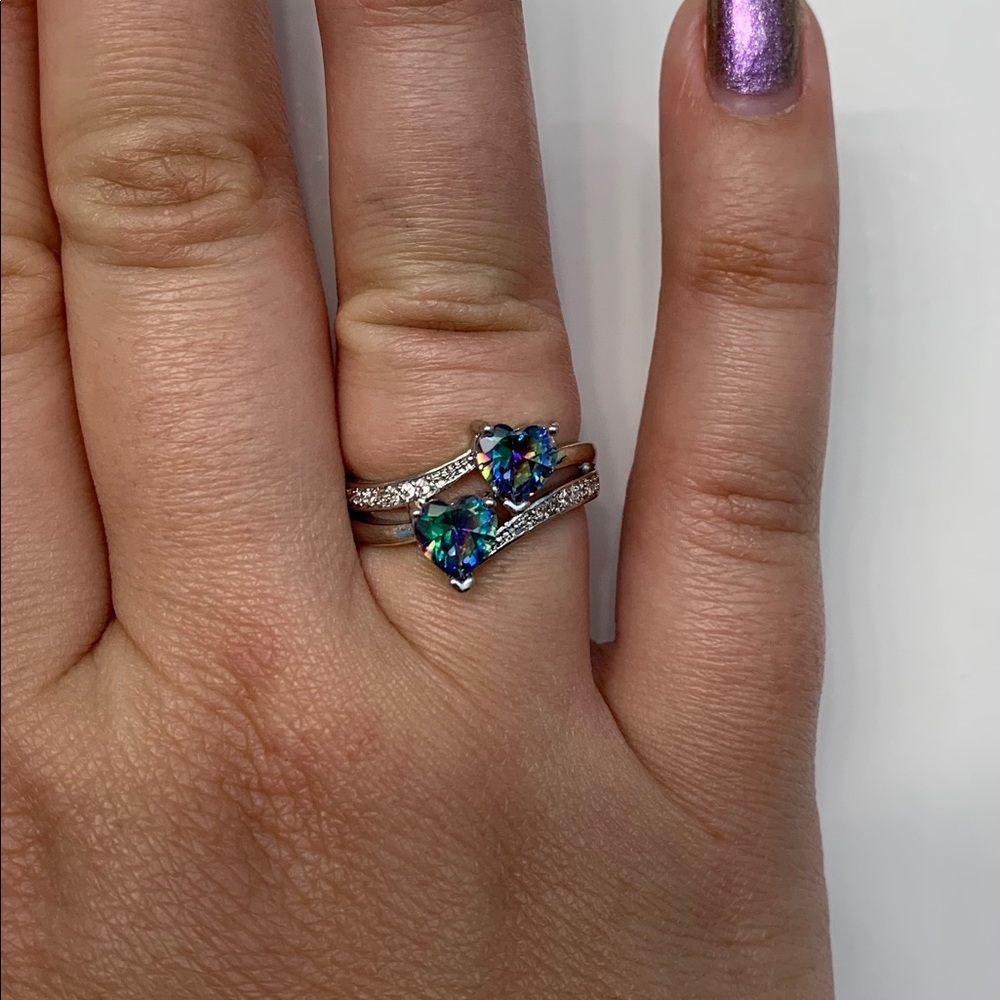 Mystic Topaz Heart Birthstone Ring